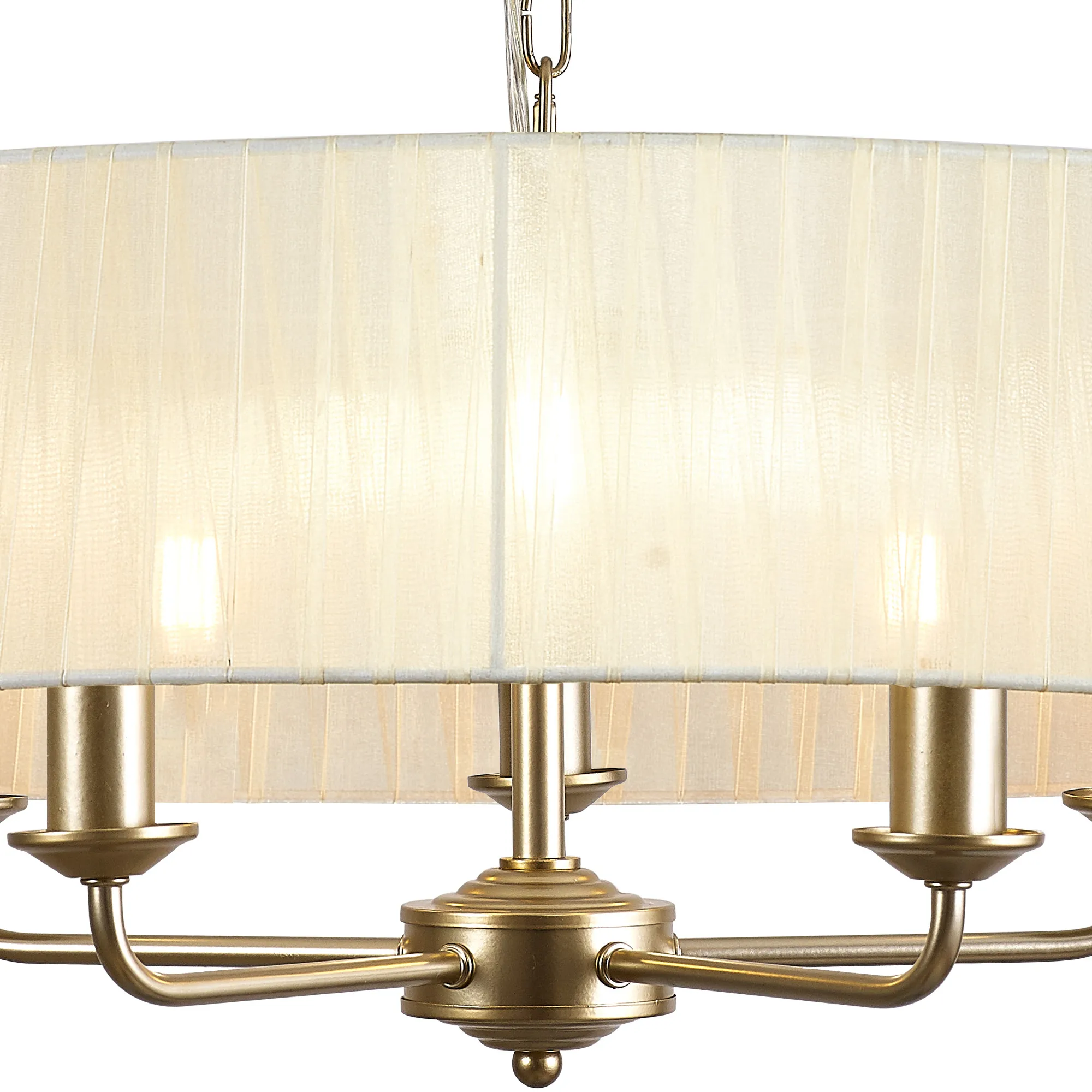 Banyan 60cm 3 Light Pendant Champagne Gold, Cream DK0960  Deco Banyan CG CR